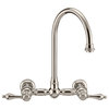 Whitehaus WHKWLV3-9301-NT-PN Polished Nickel Wall Mount Faucet With Side Spray