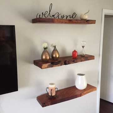 Live edge mahogany shelving project