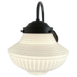 The Lamp Goods - Traditional Milk Glass Wall Sconce Light, Antique Black - Keeping it traditional with a high quality exquisite milk glass globe and a simple wall sconce hardware, this light is ready for any decor. The milk glass light fixture defuses the illumination and gives a soft glow for your bathroom, kitchen or bedroom wall sconce lighting.