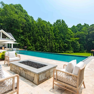 Infinity Pool and Pool House in Great Falls