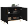 Modern Black And Natural Two Door Buffet