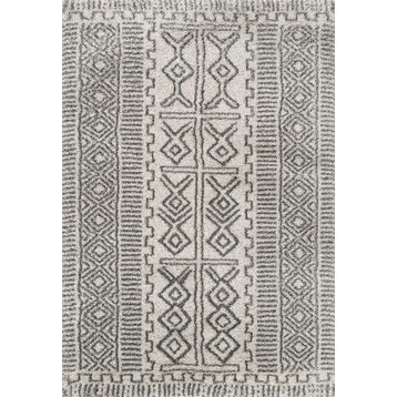 nuLOOM Moroccan Tribal Area Rug, Ivory, 5'x8'