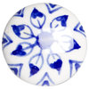 Knob-It Vintage Handpainted Ceramic Knobs, Set of 12, White/Black/Sky Blue