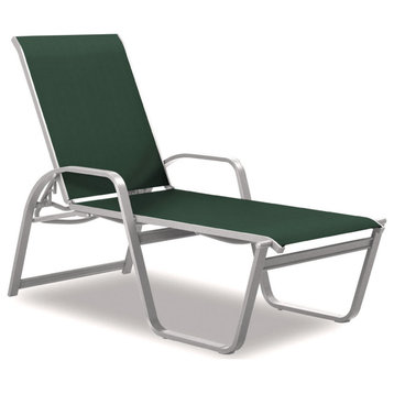 Aruba II 4-Position High Bed Chaise, Textured White, Forest Green