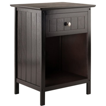 Winsome Blair 1-Drawer Transitional Solid Wood Storage End Table in Coffee