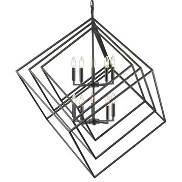Z-Lite 457-10 Euclid 10 Light 42"W Two Tier Nested Cube - Matte Black