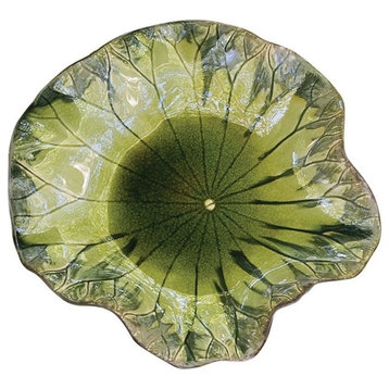 Gorgeous Green Lily Pad Wall Plate 15"