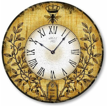 Vintage-Style Old World Honeybee Wall Clock, 12 Inch Diameter
