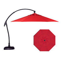 Treasure Garden 11' Octagon Cantilever Umbrella - Red - Outdoor Umbrellas