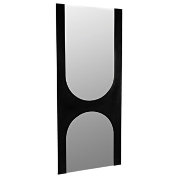 Noir Furniture Industrial Steel Himeno Mirror, Matte Black GMIR174MTB