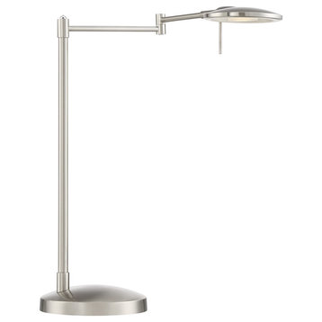 Dessau Turbo Swing Arm Table Lamp, Satin Nickel