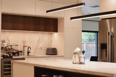 Example of a minimalist kitchen design in San Francisco