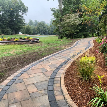 Walkway, Retaining Wall & A Raised Flower Bed For A Flag Pole