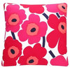 Marimekko Unnikko Poppies Throw Pillow, Red and Pink Floral, 20"x20"