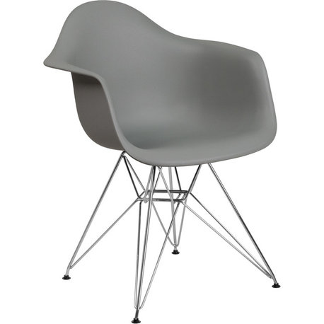 Plastic Chair, Chrome, Gray