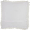 Mina Victory Yarn Shimmer Shag Throw Pillow, White, 20"x20"