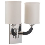 Craftmade - Huxley 2 Light Wall Sconce In Polished Nickel (48162-PLN) - Craftmade (48162-PLN) Huxley Collection Traditional Style Indoor 2 Light Wall Sconce In Polished Nickel Finish With Ecru Linen Fabric Shade. Dimmable: Yes. Dry rated. Light Bulb Data: 2 E26/Medium 60 watt. Bulb Included: No.