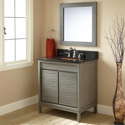 30" BECKER TEAK VANITY FOR RECTANGULAR UNDERMOUNT SINK - GRAY - Bathroom Vanities And Sink Consoles
