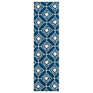 Safavieh Four Seasons Collection FRS233 Rug, Navy/Ivory, 2'3"x8'