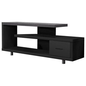 Tv Stand 60 Inch Console Living Room Bedroom Laminate Black