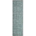 Company C - Morris Hand-Woven Indoor/Outdoor Rug, Teal, 2'6 X 8' - Inspired by classic woven tweeds, Morris is the perfect textured foundation for many room styles. This rug is hand-woven with polyester yarns made from recycled plastic bottles, making it easy to clean. Fashionable 1 1/2" fringe edges add Bohemian whimsy. GoodWeave certified.