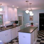 Black and white checkered kitchen rug