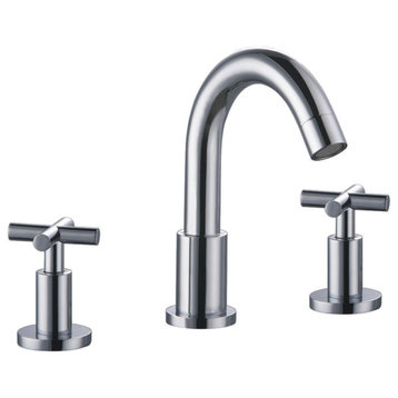 Dawn 3-Hole Faucet, Cross Handles For 8" Centers, Chrome, Pull-Up Drain