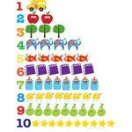 Ellen Crimi-Trent - Numbers Print, 8" - A fun numbers chart print perfect for any little kids room, classroom or playroom!