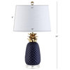 Pineapple 23'' Classic Vintage Ceramic LED Table Lamp, Navy/Gold