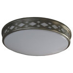 AMAX Lighting - Thaddeus LED Ceiling Fixture, Nickel, 10" - Add some light into your home with the Thaddeus LED Ceiling Fixture. A simple solution to brighten up a room, this light is a flush mount fixture with a 10" diameter that features a nickel-finished frame with diamond cut-outs and LED light bulbs. This piece showcases a great lighting look that's perfect for the hallway, bathroom or kitchen and more.