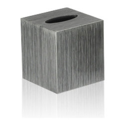 Belle & June - Brushstrokes Silver/Black Boutique Tissue Holder - Products