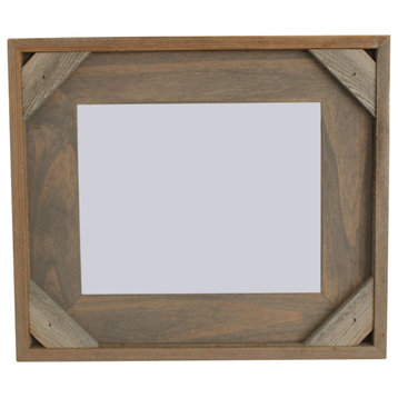 Cornerblock Frame, Frontier Series, 8"x8", Pecan - Distressed