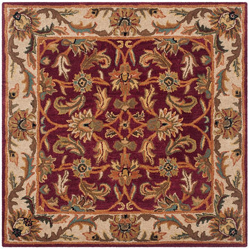 Safavieh Heritage Hg628D Red, Ivory Area Rug, 4'x4'