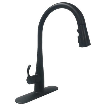 Kohler Simplice Single Handle Pull-Down Kitchen Faucet, Matte Black - K-596-BL