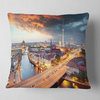 Berlin at Dawn with Dramatic Sky Cityscape Throw Pillow, 18"x18"