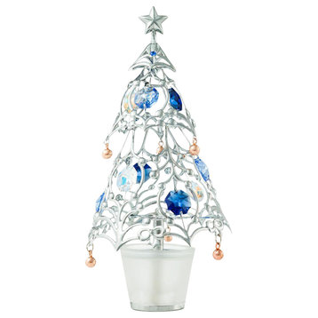 Chrome Plated Silver Christmas Tree Table Top Ornament