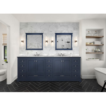 Dukes Bath Vanity, Navy Blue, 84", Without Top, Vanity Only
