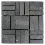 CNK Tile - Grey Weave Stone Mosaic Tile - Usage:
