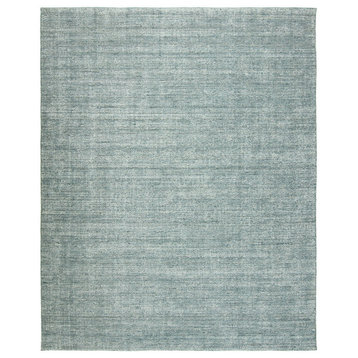 TERRA Spa Blue Hand Made Wool and Silkette Area Rug, 9'6" X 13'