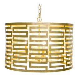 Worlds Away Nova Gold leaf Pendant lamp - Chandeliers