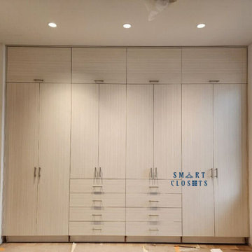 Wall Unit - In Etched White Chocolate Finished Designed By Smart Closets