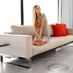 "Innovation USA" Cassius Sleek Sofa Bed in Natural Khaki - Sleeper Sofas