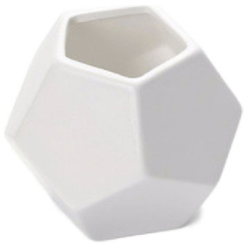 White Faceted Vase, Large