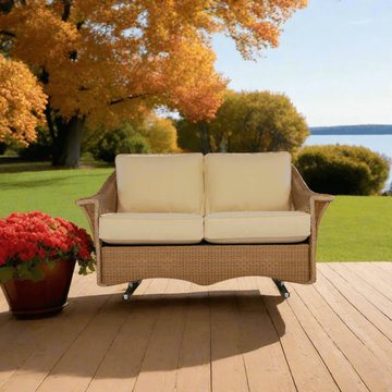 Lloyd Flanders Nantucket Wicker Love Seat Glider