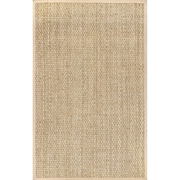 nuLOOM Hesse Checker Weave Seagrass Area Rug, Natural, 9'x12'