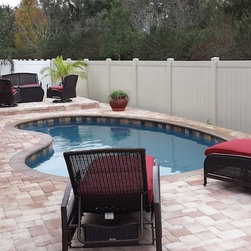 Natural Freeform Pool and Spa, Umbrella Indoors - Aboveground Swimming Pools
