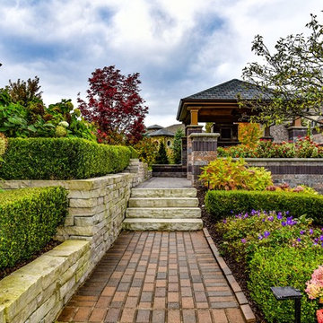 Backyard Estate with gazebo fireplace & water feature