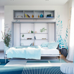 Spazio T - Full Size Wall Bed with Table - Kids Desks And Desk Sets