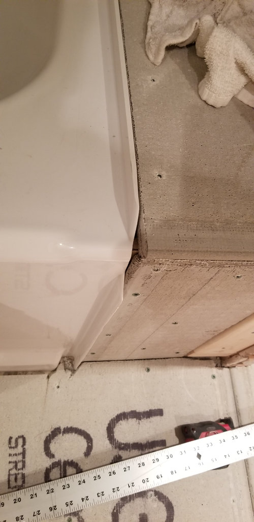 Bathroom remodel Bathtub and wall Gap