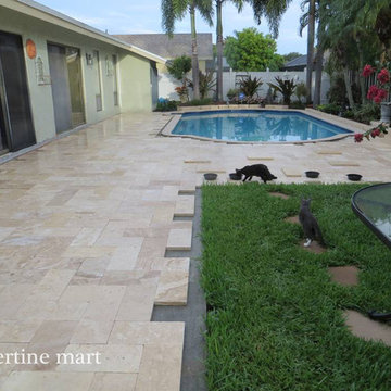 Ivory Travertine Patio Tiles and Pavers